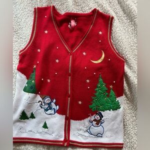 Ladies Red size large sweater vest